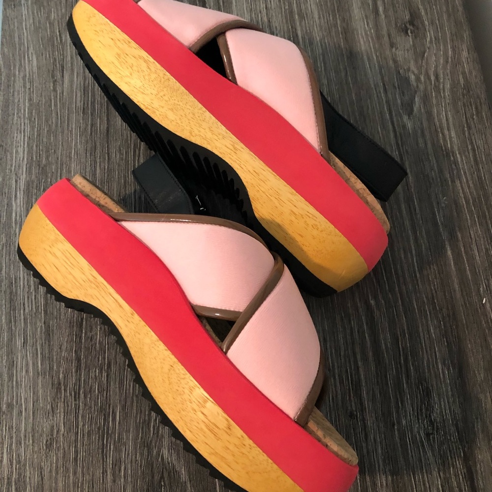 Marni Criss-cross Wedge Sandals - Picture 8 of 13